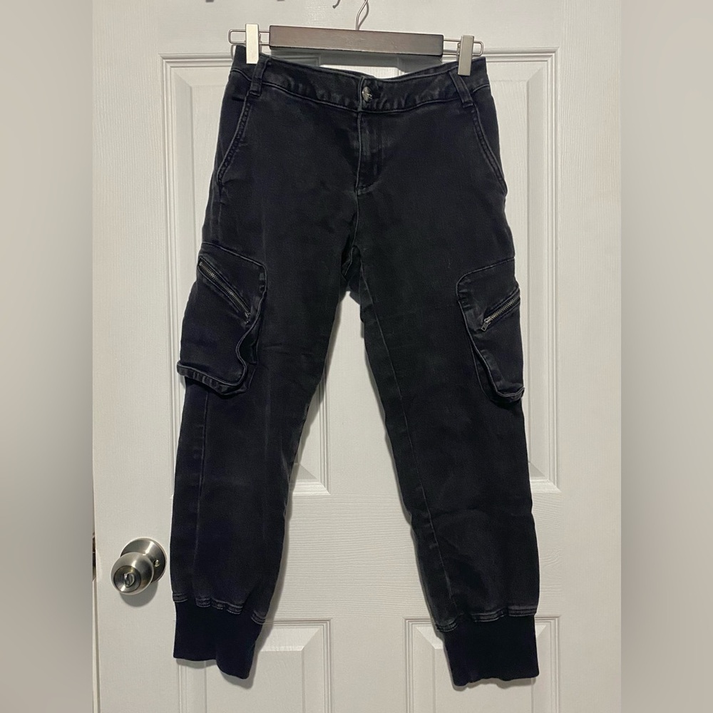 Women's Black Cargo Joggers